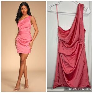 Do+BE Elegant Pink One-Shoulder mini Dress size S